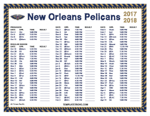 time schedule templates printable new orleans pelicans schedule pacific times