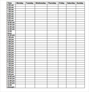 time scheduler template business time daily schedule template