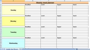 time sheet templates excel weekly meal planner