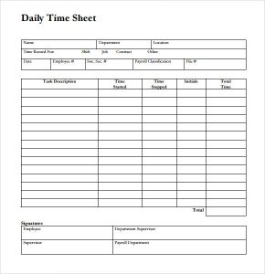 time sheets template daily timesheet template