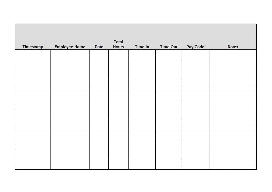time sheets template