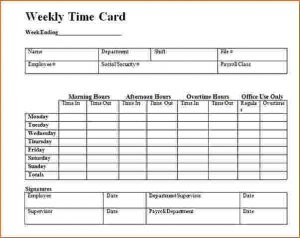 timecard template excel employee time card weekly timecard template