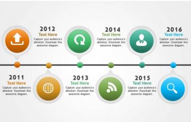 timeline template powerpoint business daigram six staged business timeline with icons presentation templets