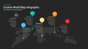 timeline template powerpoint creative world map with bubbles