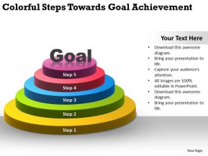 timelines for powerpoint colorful steps towards goal achievement ppt powerpoint slides slide