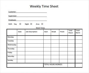 timesheet template free weekly timesheet template free download