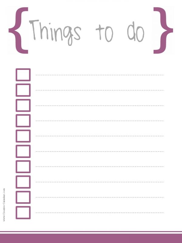 to do list template word