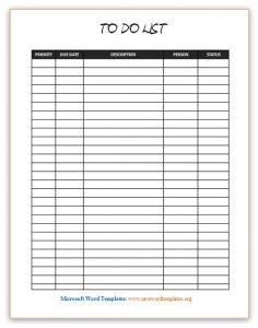 to do list template word to do list template