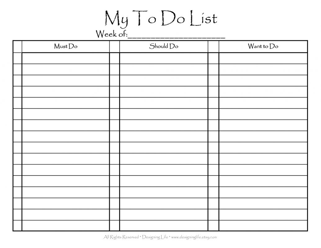 to do list templates word
