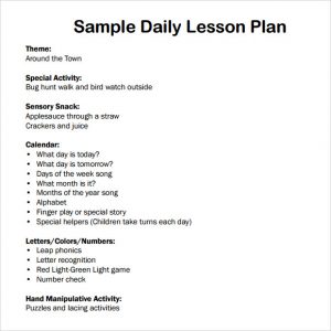 toddler lesson plan templates daily lesson plan template for preschool