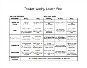 toddler lesson plans free toddler spring lesson plan free pdf template