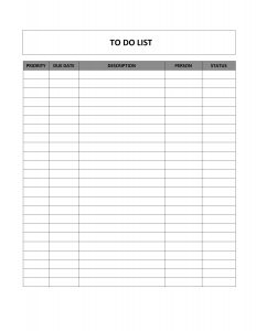 todo list template word to do list form