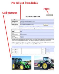 trailer bill of sale form v tractor bill of sale directions