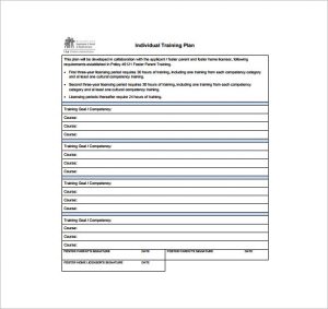 training plan template individual training plan free pdf template download