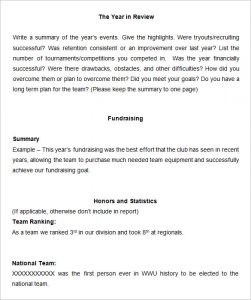 treasurer report template download end of year report template