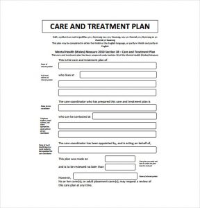 treatment plan template care and treatment plan pdf format free download