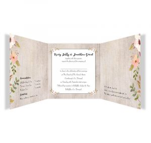 tri fold wedding invitations rustic horizon tri fold invite inside