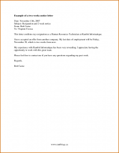 two week notice letter template how to write a week notice for work