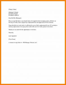 two weeks notice sample resignation letter sample weeks notice two weeks notice letter