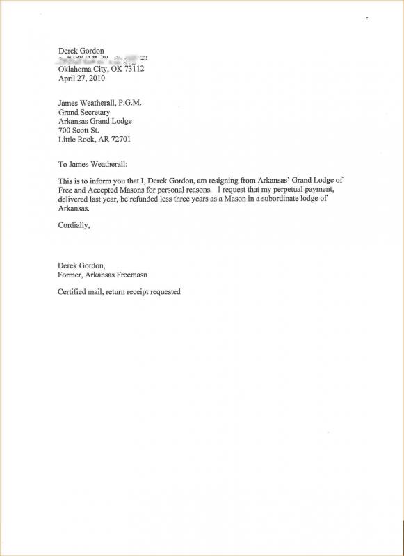 two weeks resignation letter