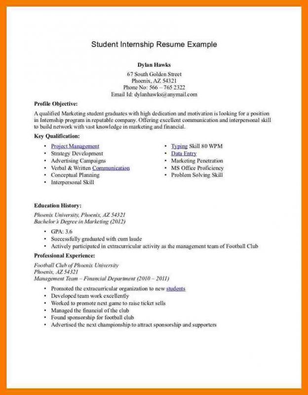 undergraduate student cv template