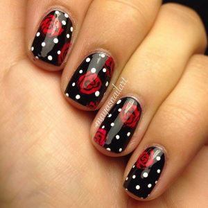 valentine nails design red black nail designs