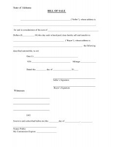 vehicle bill of sale pdf alabama bill of sale form