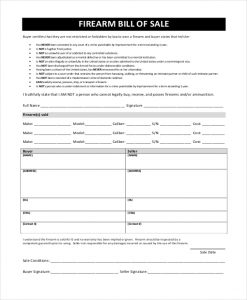vehicle bill of sale pdf gun sales receipt form