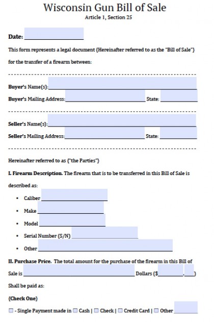vehicle bill of sale template word