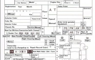 vehicle inspection form template haajaa auction sheet translation