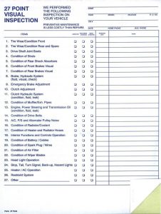 vehicle inspection form template services products point inspection