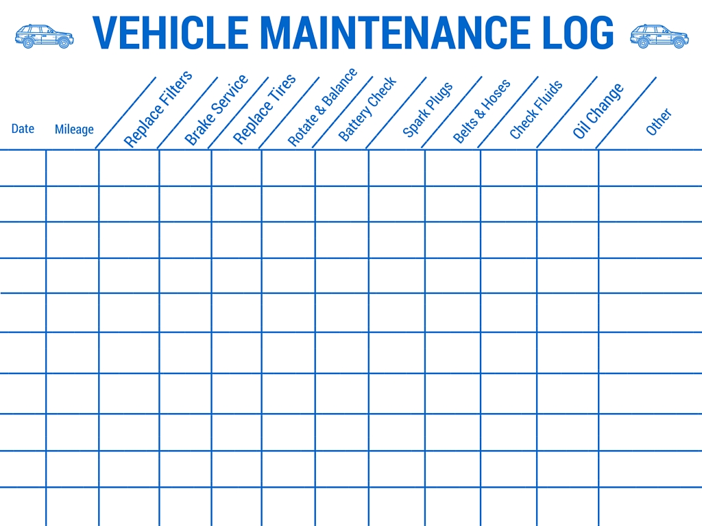 Vehicle Maintenance Log Template Business