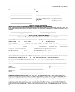 verification of employment form template doc verification of employment form template verification