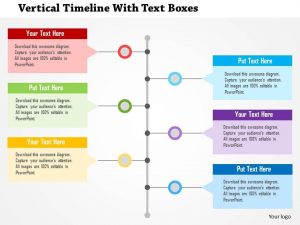 vertical timeline template vertical timeline with text boxes flat powerpoint design slide