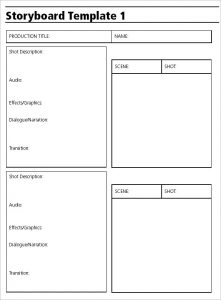 video storyboard template free printable video production storyboard template