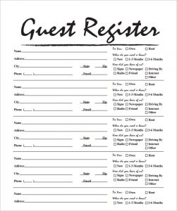 visitor sign in sheets sample free guest house sign in sheet
