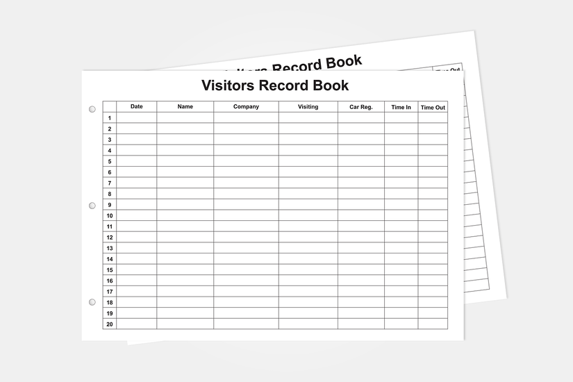 visitor sign in sheets
