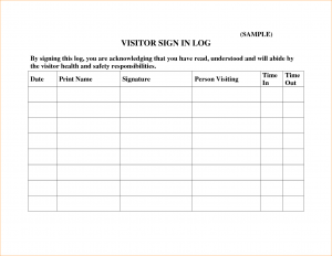 visitor sign in sheets visitor log template