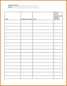 volunteer forms templates attendance sheet pdf