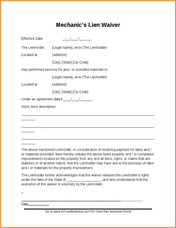 waiver form template