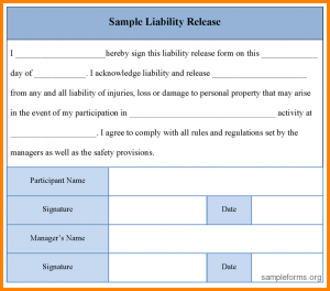 waiver of liability statement simple release of liability form sample liability release form