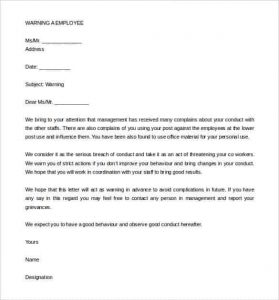 warning letter to employee warning letter to employee from hr free word doc download min