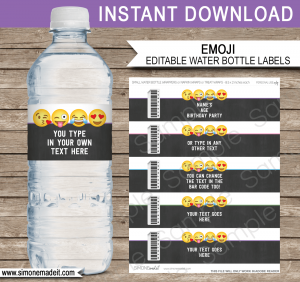 water bottle label template free emoji water bottle labels template editable printable