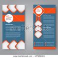 web page mockup stock vector vector flyer and leaflet design set of two side brochure templates vertical banners blue and