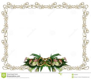 wedding announcement template calla lilies floral border wedding invitation