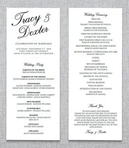 wedding ceremony template double sided wedding ceremony program ms word editable template
