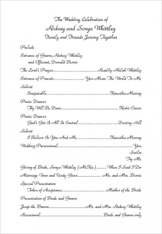 wedding ceremony template