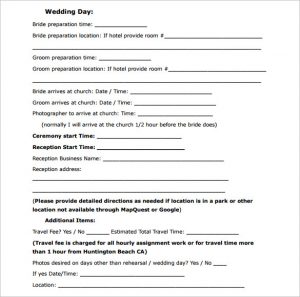 wedding contract template sample wedding contract