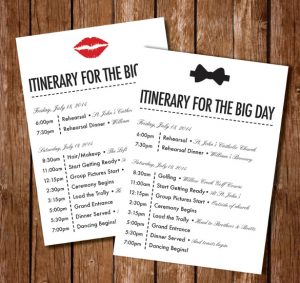 wedding itinerary template print ready wedding itinerary template for download