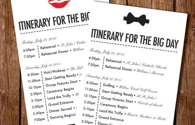 wedding itinerary template print ready wedding itinerary template for download